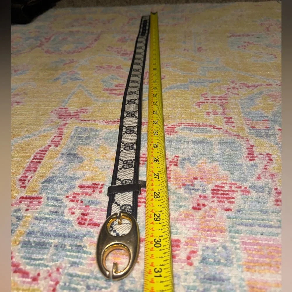 Gucci Vintage RARE Gold Dark Navy Women’s Belt